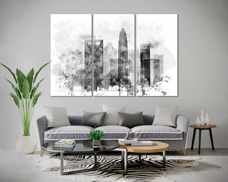 Charlotte Watercolor Canvas Print Set Wall Art Charlotte Etsy