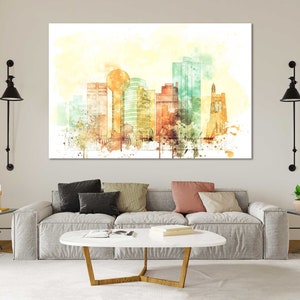 Knoxville Skyline Watercolor Print – Tennessee Cityscape Wall Art | Modern Architecture Poster, Urban Landscape Artwork