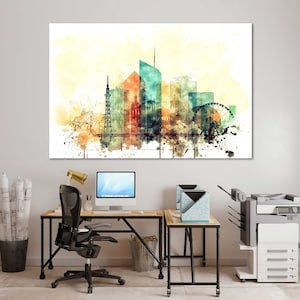 Lyon Aquarell Leinwanddrucke Wandkunst Sets Lyon Leinwand Wohnzimmer Wanddekoration Lyon Schlafzimmer Aquarell Gemälde Lyon Wohndekoration