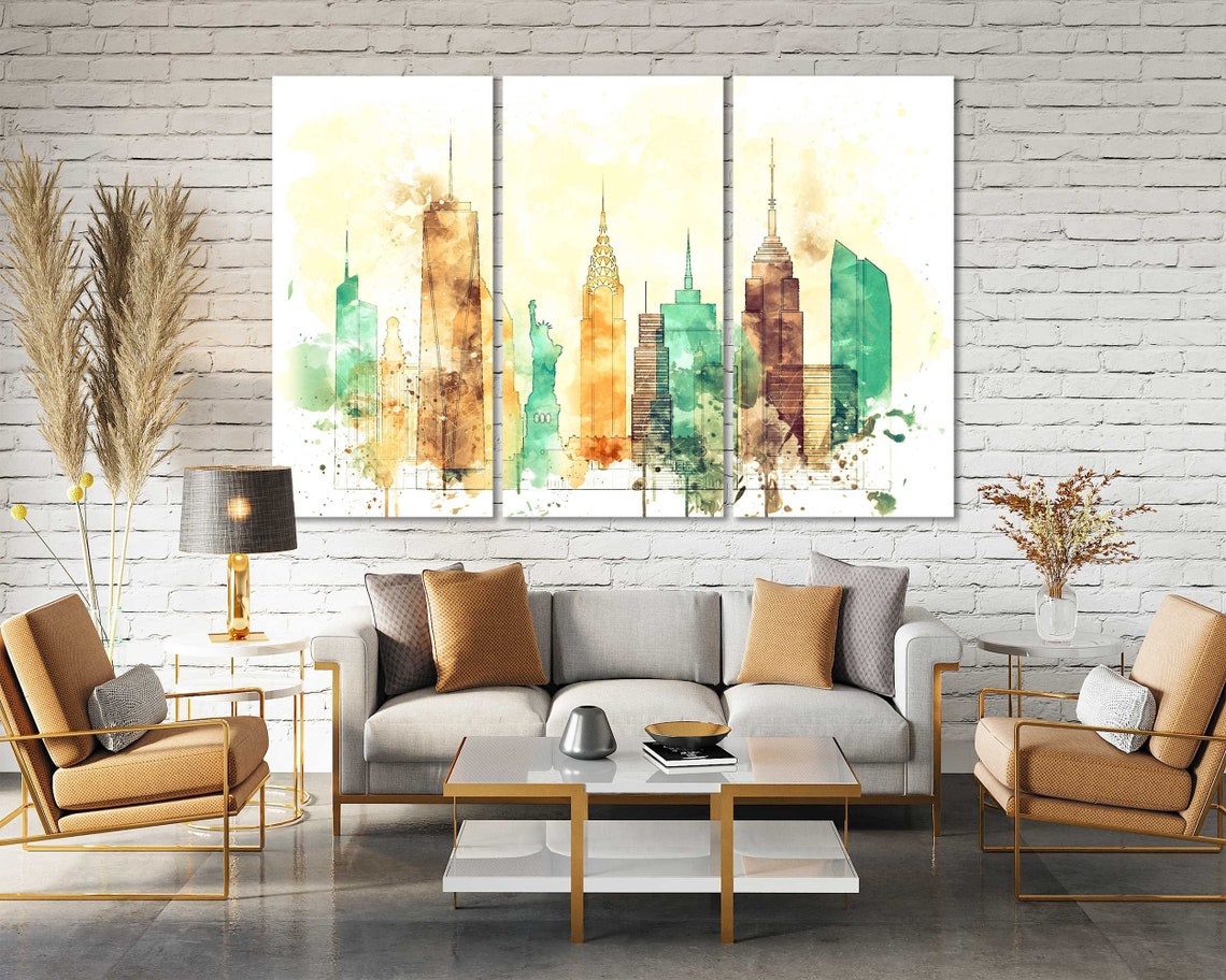 New York City Living Room Wall Art New York Bedroom Wall Art | Etsy