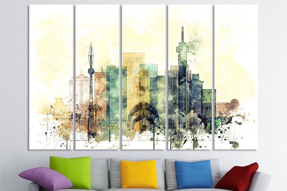 Johannesburg Watercolor Canvas Prints Wall Art Johannesburg Etsy