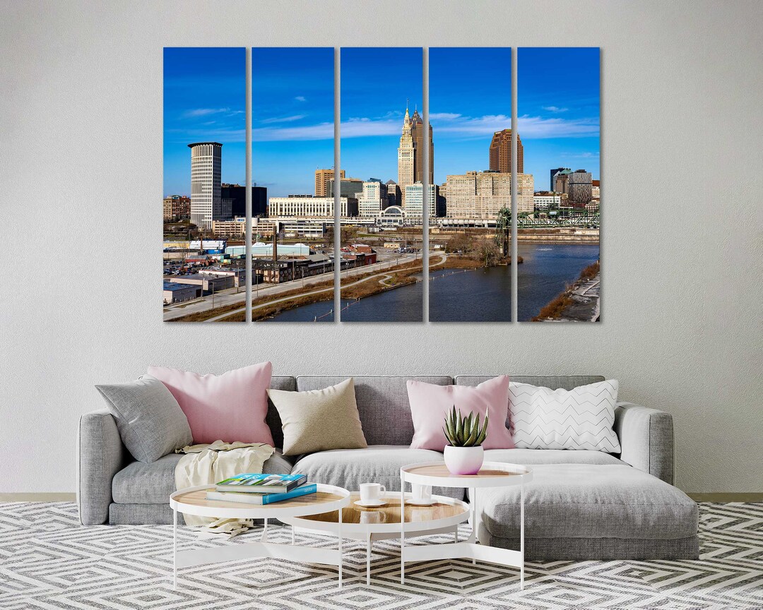 Cleveland Skyline Canvas Set Cleveland Large Wall Art Sale Cleveland