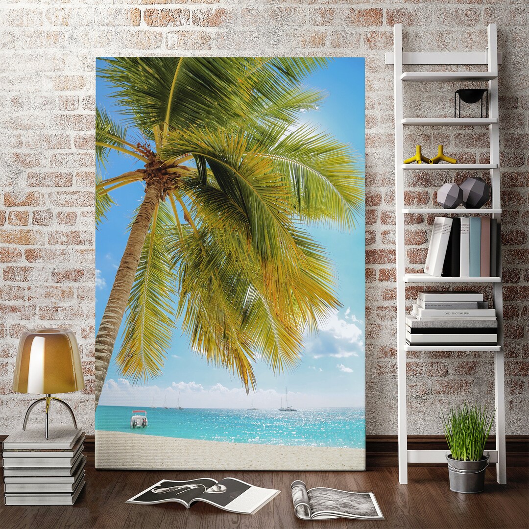 Beach Wall Painting Decor Palm Trees Modern Wall Decorations Etsy