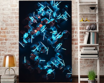 Canvas of Abstract Artwork, Blue Abstract Living Room Wall Decor Pictures, Modern Art Canvas Art, Abstract Wall Art, Abstract Artwork