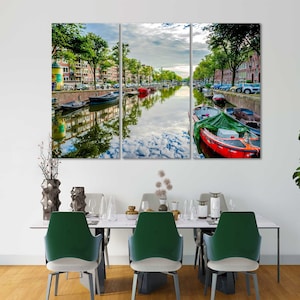 Amsterdam City print on canvas, Netherlands wall art, Amsterdam canvas, Amsterdam design decor, Amsterdam print, Amsterdam painting