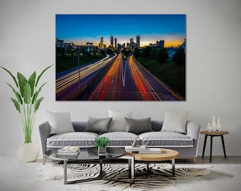 Atlanta Skyline Canvas Print, Georgia Cityscape Wall Art for Contemporary Homes