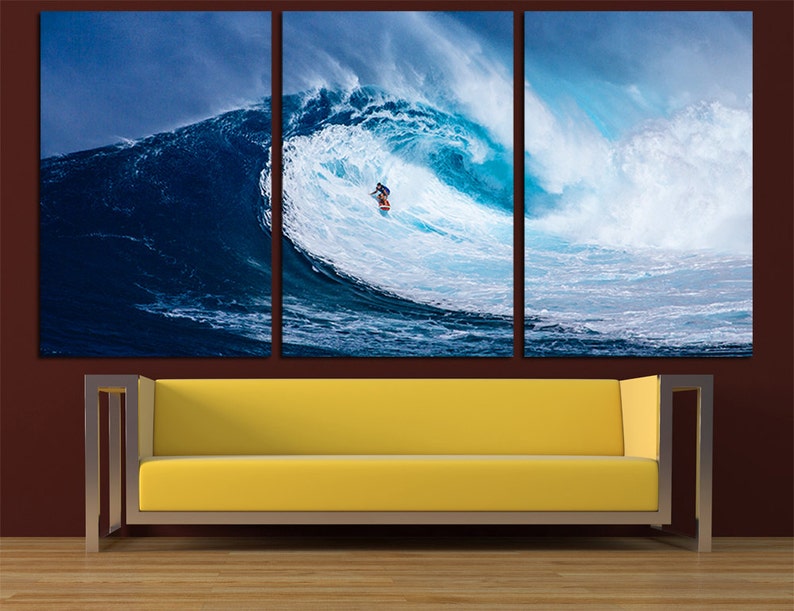 Surf Wall Art 3 Panels Canvas Set Surf Wall Decor Surf Canvas Etsy