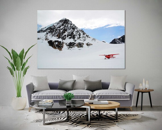 Snow Mountains Wall Art Snow Mountains Canvas Art Mountains print Mountains photo Mountains poster Snow Mountains Wall Decor Plane Wall Art