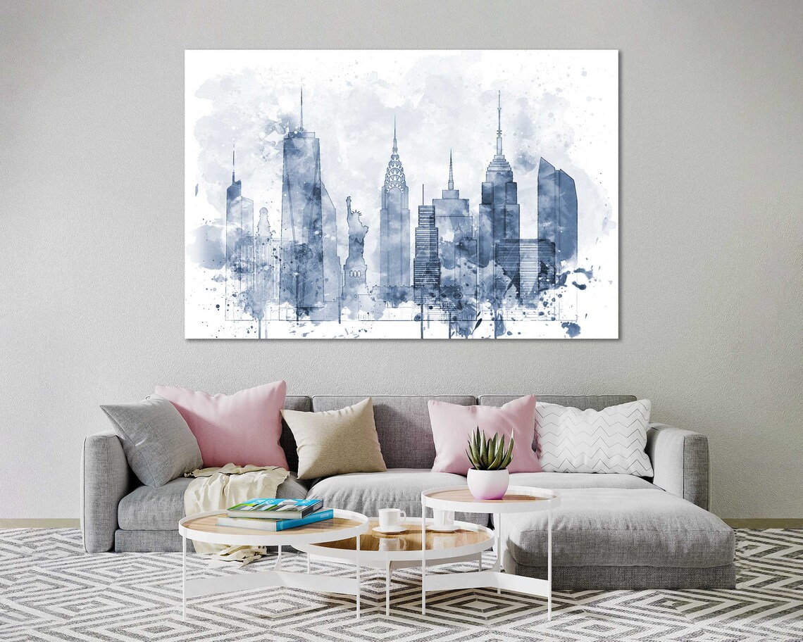 New York City Living Room Wall Art New York Bedroom Wall Art | Etsy