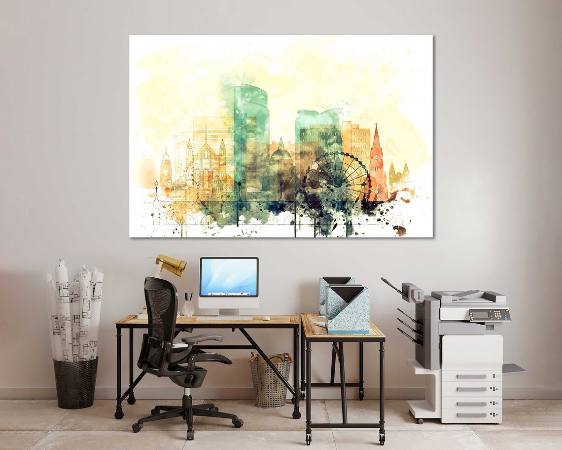 Belfast Watercolor Canvas Prints Wall Art Set Belfast Artwork Etsy UK