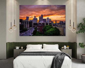 Minneapolis City Modern Wall Decorations Minneapolis Canvas Wall Art for Living Room Minneapolis Large Wall Art Sets Office Artwork