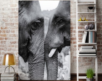 Canvas print art of Elephants, Elephants extra large wall decor, Elephants home decor, Elephants wall hanging, Elephants canvas art