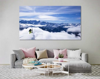 Lienzo decorativo de snowboard para pared, listo para colgar, decoración deportiva para habitación de esquí.