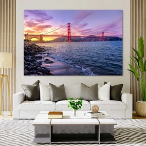 Golden Gate Bridge Photography Print – San Francisco Wall Art | California Sunset Poster, Coastal Landscape Artwork