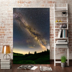Milchstraßen-Galaxie-Gemälde für Wohnzimmer, beliebte Abendhimmel-Kunst für die Wand, kreative Sternenhimmel-Wanddekoration, Landschaftsmalerei auf Leinwand