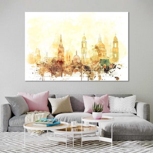 Budapest Watercolor Canvas Prints Wall Art Budapest Artwork Living Room Wall Art Budapest Bedroom Wall Art Sale Modern Style Canvas Set image 1