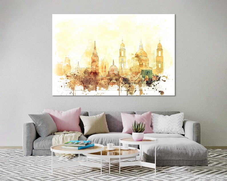 Budapest Watercolor Canvas Prints Wall Art Budapest Artwork Living Room Wall Art Budapest Bedroom Wall Art Sale Modern Style Canvas Set image 1