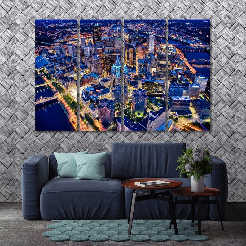Pittsburgh wall art for living room Pittsburgh artwork for Etsy