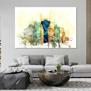 Nashville Wall Canvas Art Nashville Modern Wall Decorations Nashville Large Wall Art for Living Room Nashville Wall Decor for Bedroom