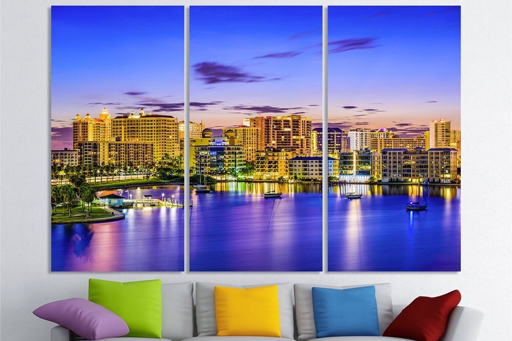 Sarasota Art Florida Cityscape Sarasota Wall Art Sarasota Etsy