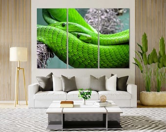 Snakes Large Canvas Print Wall Art Multi Panel Set Reptiles Wall Art Poisonous Snakes Canvas Extra Large Poster Print Wild Nature Wall Decor