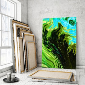 Green art print, Green painting, Green home decor, Original abstract, Modern abstract art, Green large abstract print, Large print green