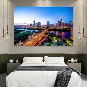Canvas Set of Austin City, Austin wall decorating ideas with pictures, Texas panel artwork, Austin print canvas, Austin wall art, Austin art