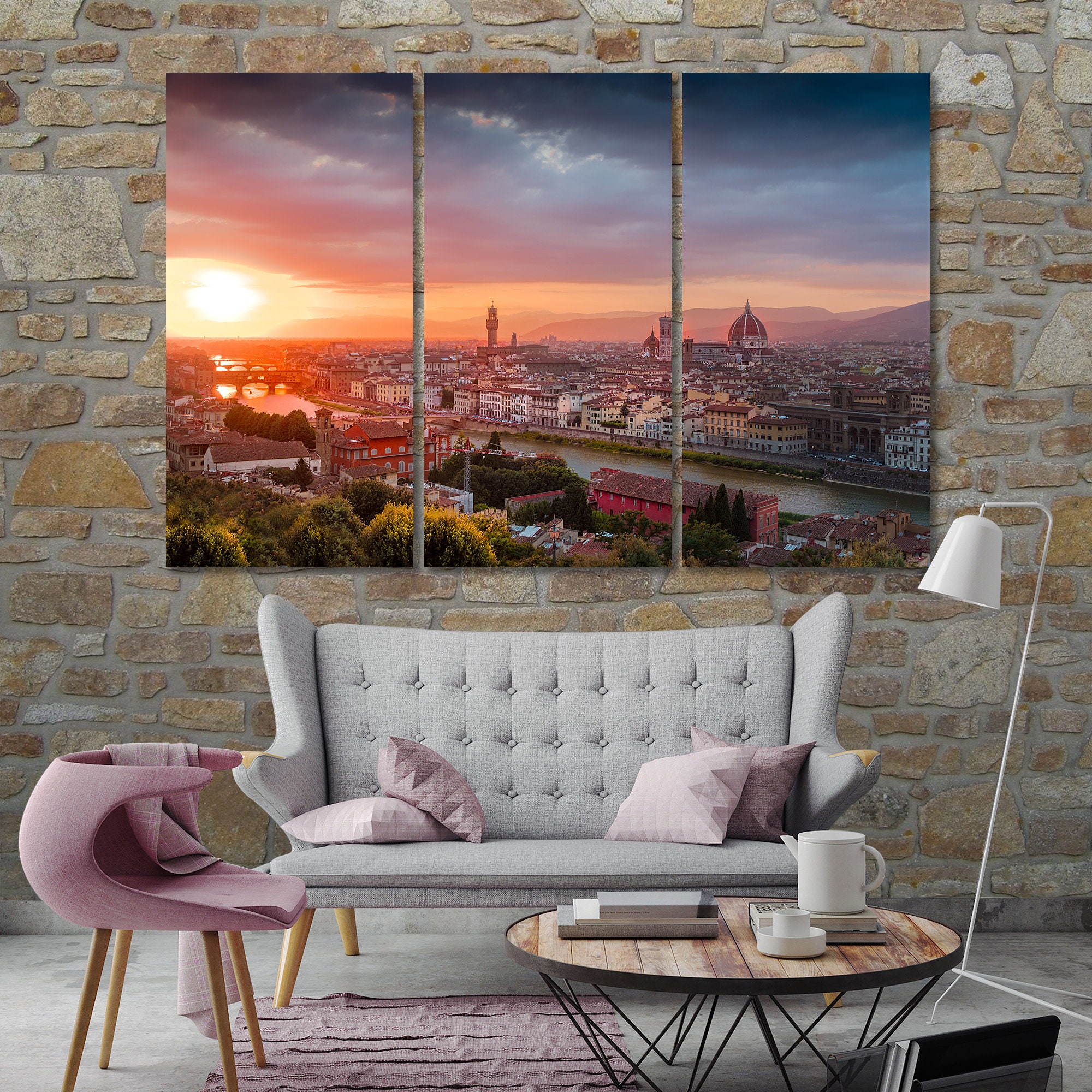 Canvas Set of Florence Italy wall decor for home Etsy