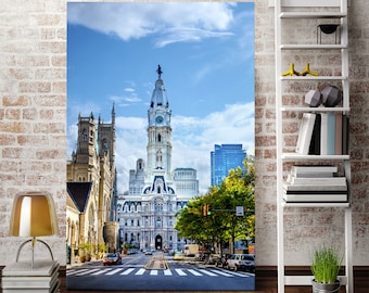 Philadelphia City Hall Photography Print – Pennsylvania Travel Wall Art | Historic Architecture Poster, Urban Skyline Decor