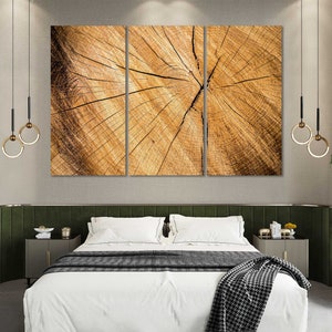 Toile en anneaux de bois, texture anneaux de bois, affiche scandinave, impression souche, affiche en bois, décoration en coupe transversale, art champêtre, toile en planches de bois.