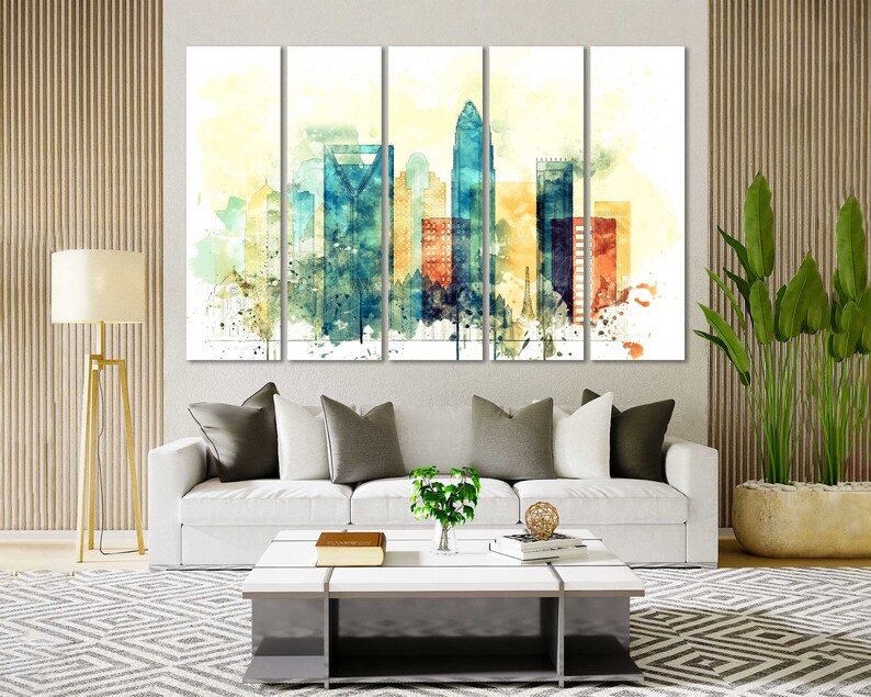 Charlotte Watercolor Canvas Print Set Wall Art Charlotte Etsy