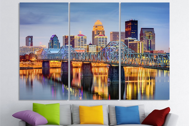 Louisville Art Kentucky Cityscape Louisville Wall Art Etsy
