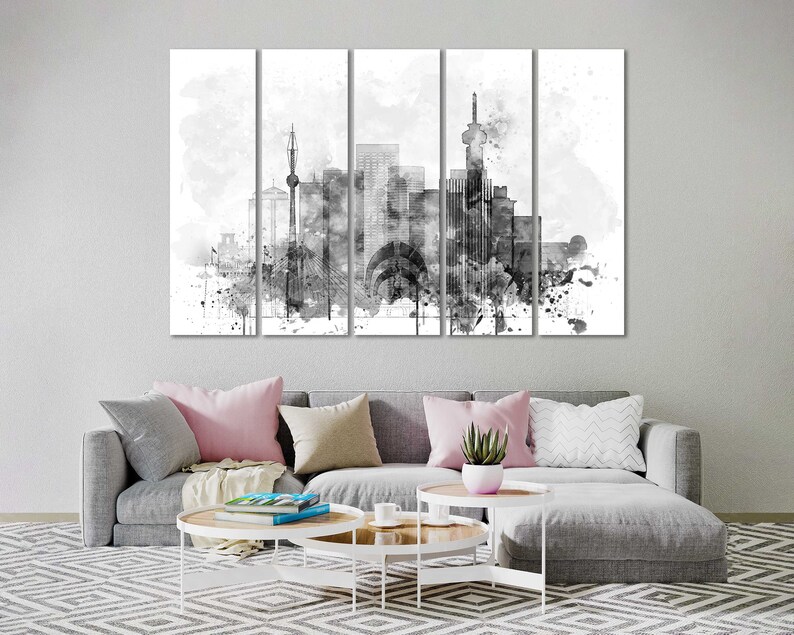 Johannesburg Watercolor Canvas Prints Wall Art Johannesburg Etsy