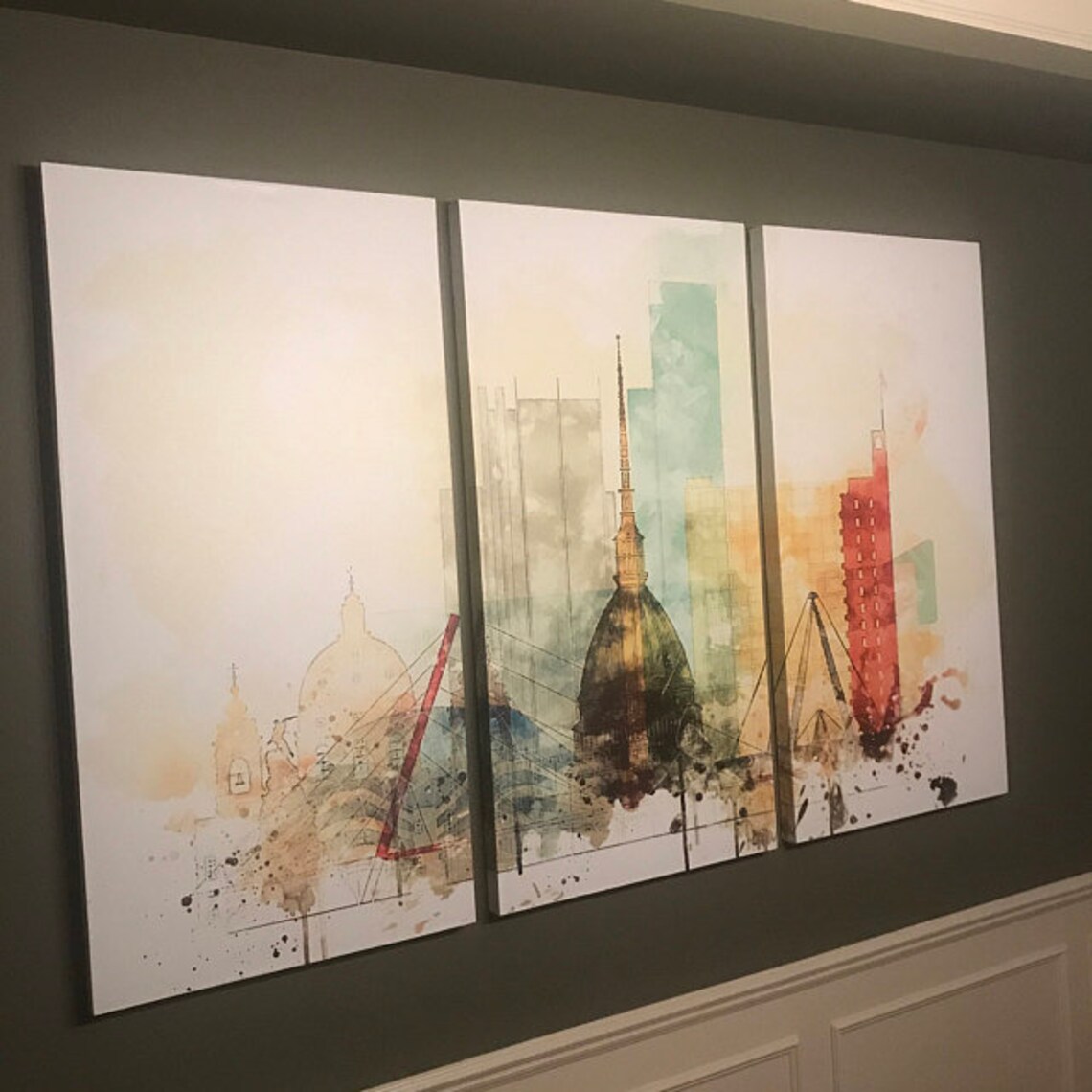 Belfast Watercolor Canvas Prints Wall Art Set Belfast Artwork Etsy