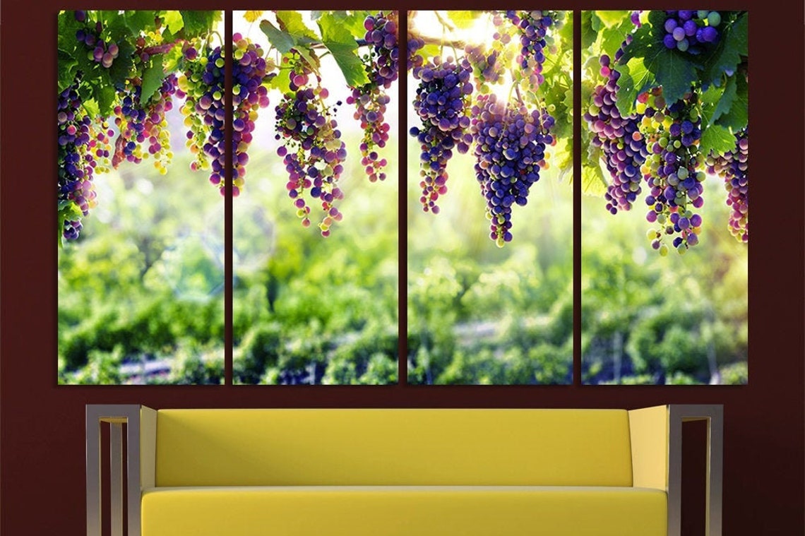 Grapes Kitchen Decor Kitchen Wall Decor Kitchen Art Kitchen Etsy