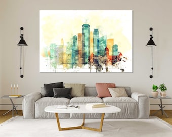 Minneapolis Watercolor Canvas Prints Wall Art Minneapolis Skyline Canvas Living Room Wall Decor Minneapolis Bedroom Wall Decor Ideas