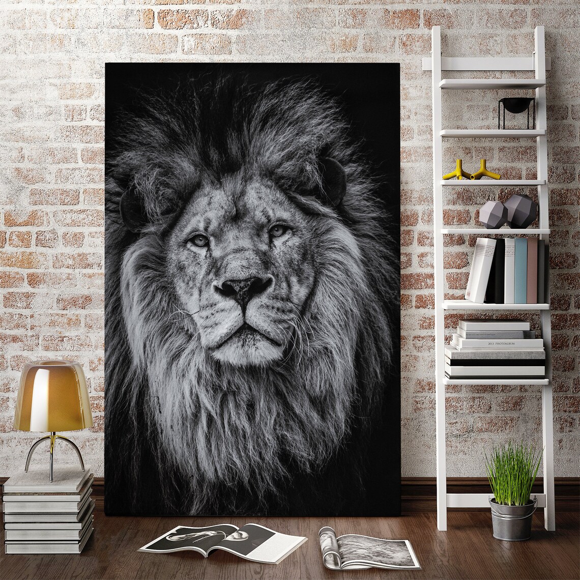 Lion wall art lion canvas lion head lion print lion art lion Etsy