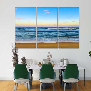 Canvas Set of Beach, Beach living room art, coast modern art wall decor