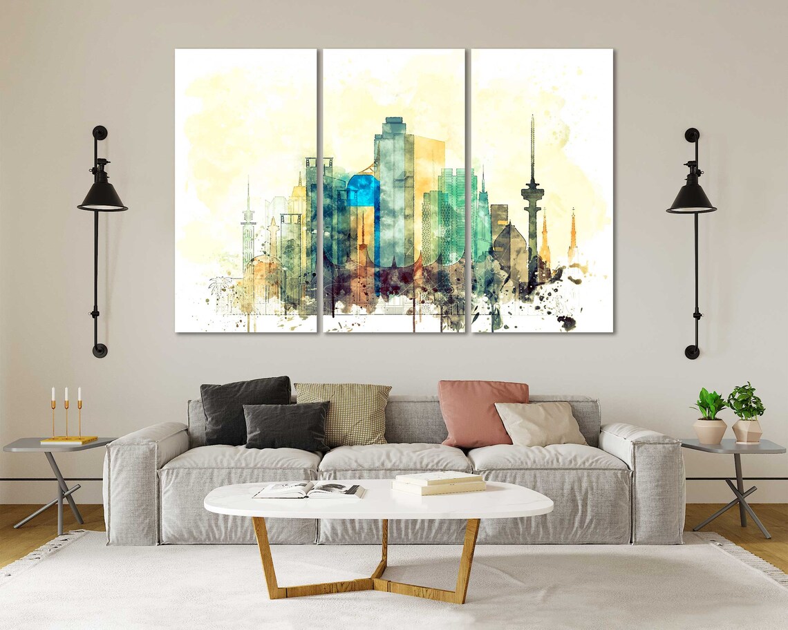 Jakarta Watercolor Canvas Prints Wall Art Jakarta Artwork | Etsy