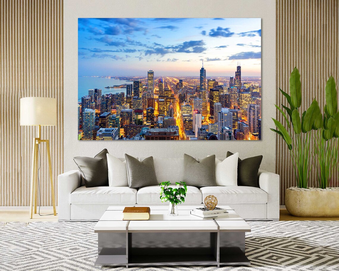 Chicago skyline chicago wall art chicago art chicago poster | Etsy
