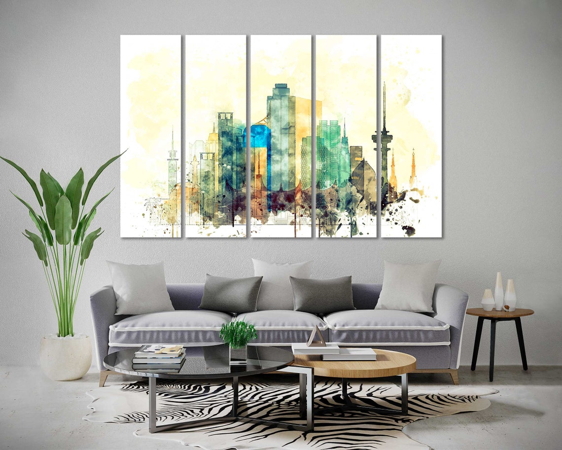 Jakarta Watercolor Canvas Prints Wall Art Jakarta Artwork | Etsy