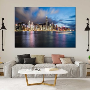 Canvas Set of Hong Kong City, Hong Kong Print Canvas, Hong Kong Popular Decor for Home, China Travel Art, China Print, Hong Kong Cityscape