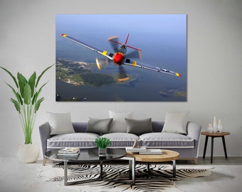 Juego de lienzos decorativos de aviación, arte mural de aviones, obras de arte de aviones enmarcadas para el hogar y la oficina.