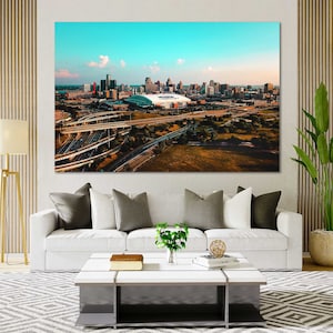 Canvas Set of Detroit Wall Decor Art, Detroit Large Wall Art Sale for Living Room, Detroit Skyline for Home and Office Decoration Wall Art