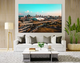 Canvas Set of Detroit Wall Decor Art, Detroit Large Wall Art Sale for Living Room, Detroit Skyline for Home and Office Decoration Wall Art