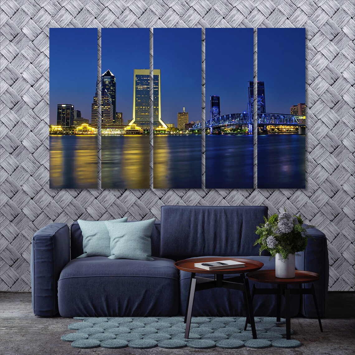 Jacksonville large wall art sets Jacksonville Florida wall Etsy