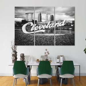 Canvas Set of Cleveland City, Ohio canvas wall decor, Cleveland print canvas, Cleveland modern decor, Cleveland picture print, Cleveland art
