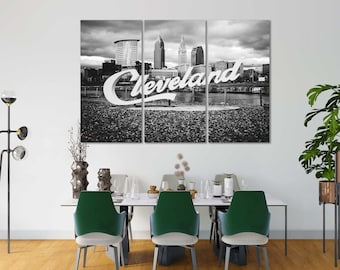 Canvas Set of Cleveland City, Ohio canvas wall decor, Cleveland print canvas, Cleveland modern decor, Cleveland picture print, Cleveland art