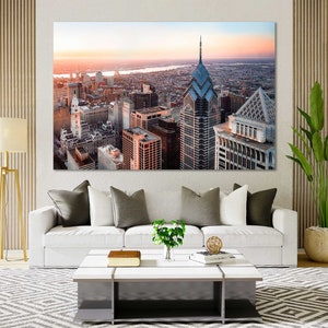 Canvas Set of Philadelphia City, Philadelphia Downtown, Philadelphia Print Canvas, Philadelphia Wall Decor, Philadelphia Home Decor