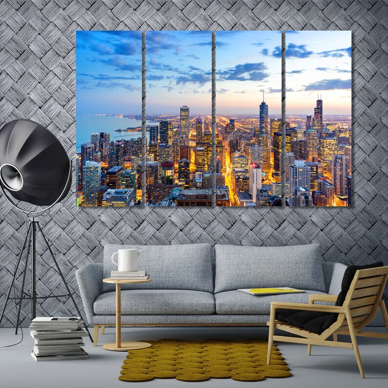 Chicago skyline chicago wall art chicago art chicago poster Etsy